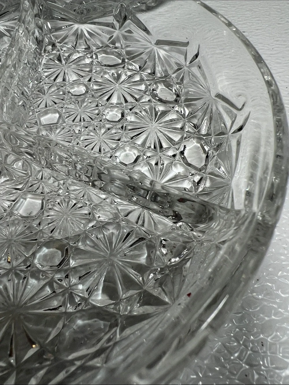 Vintage Clear Glass Divided Dish Daisy and Button Pattern- Set of 2